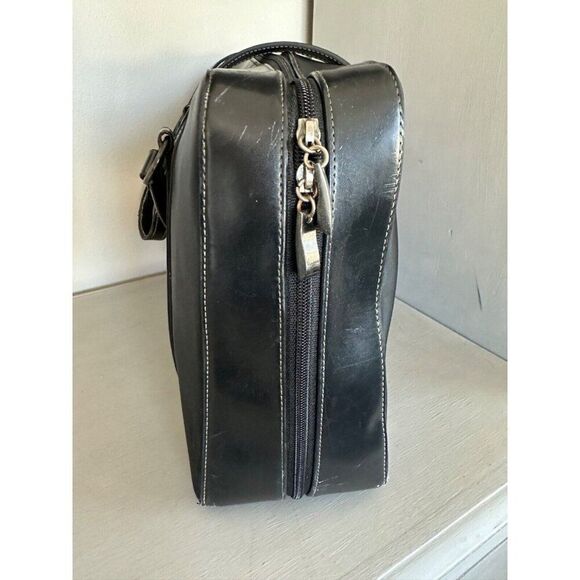 St. John Black Canvas Briefcase Bag - Picture 3 of 16